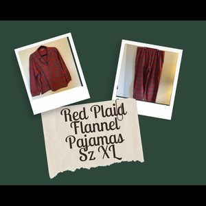 Red Plaid Flannel Pajamas Sz XL